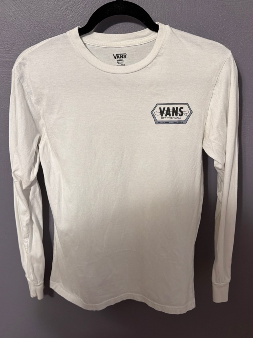 Vans White Long Sleeve Chest Logo Tee